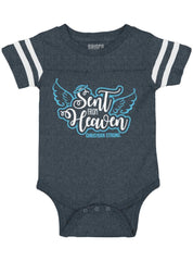 Sent From Heaven Football Romper Bodysuit-Direct To Garment Print-Brisco Baby
