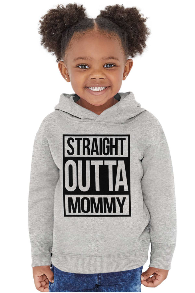 Straight Outta Mommy Toddler Pullover Hoodie-Direct To Garment Print-Brisco Baby