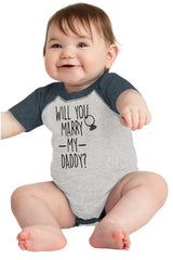 Marry My Daddy Raglan Romper Bodysuit-Direct To Garment Print-Brisco Baby