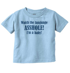 Watch The Language Infant Toddler T Shirt-Direct To Garment Print-Brisco Baby