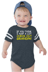 Check Out Grandpa Football Romper Bodysuit-Direct To Garment Print-Brisco Baby