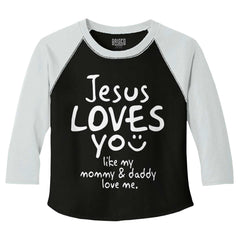Jesus Loves You Toddler Baseball-Direct To Garment Print-Brisco Baby