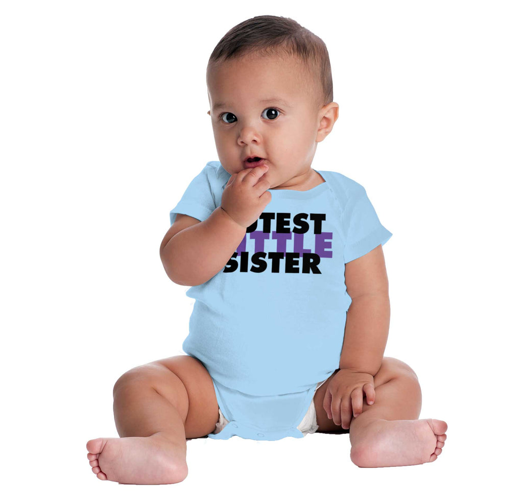 Cutest Little Sister Romper Bodysuit-Direct To Garment Print-Brisco Baby