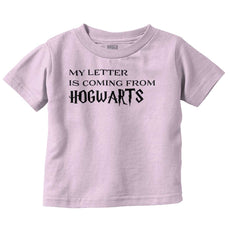 Letter Coming Hogwarts Infant Toddler T Shirt-Direct To Garment Print-Brisco Baby