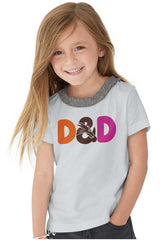 Dungeons Fantasy Tabletop Gamer Toddler Ruffled Trim T-Shirt-Direct To Garment Print-Brisco Baby