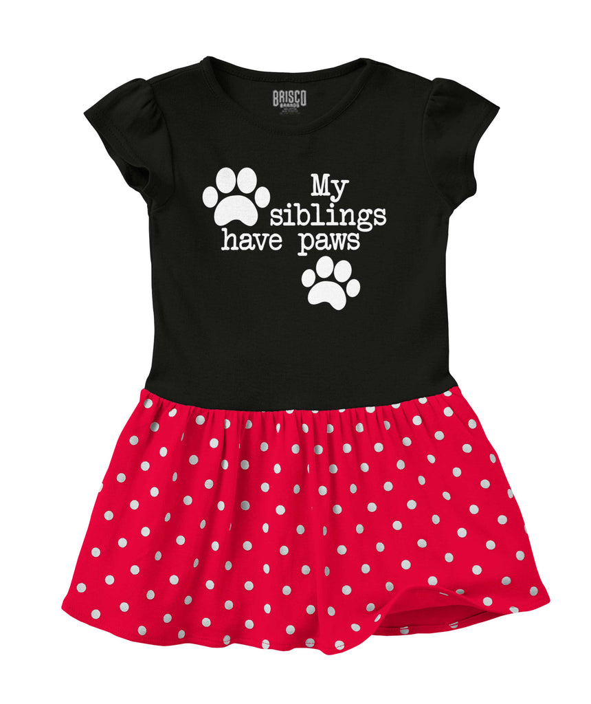 Siblings have paws Baby Polka Dot Skirt Dress-Direct To Garment Print-Brisco Baby