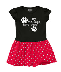 Siblings have paws Baby Polka Dot Skirt Dress-Direct To Garment Print-Brisco Baby