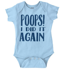 Poops I Did It Again Romper Bodysuit-Direct To Garment Print-Brisco Baby