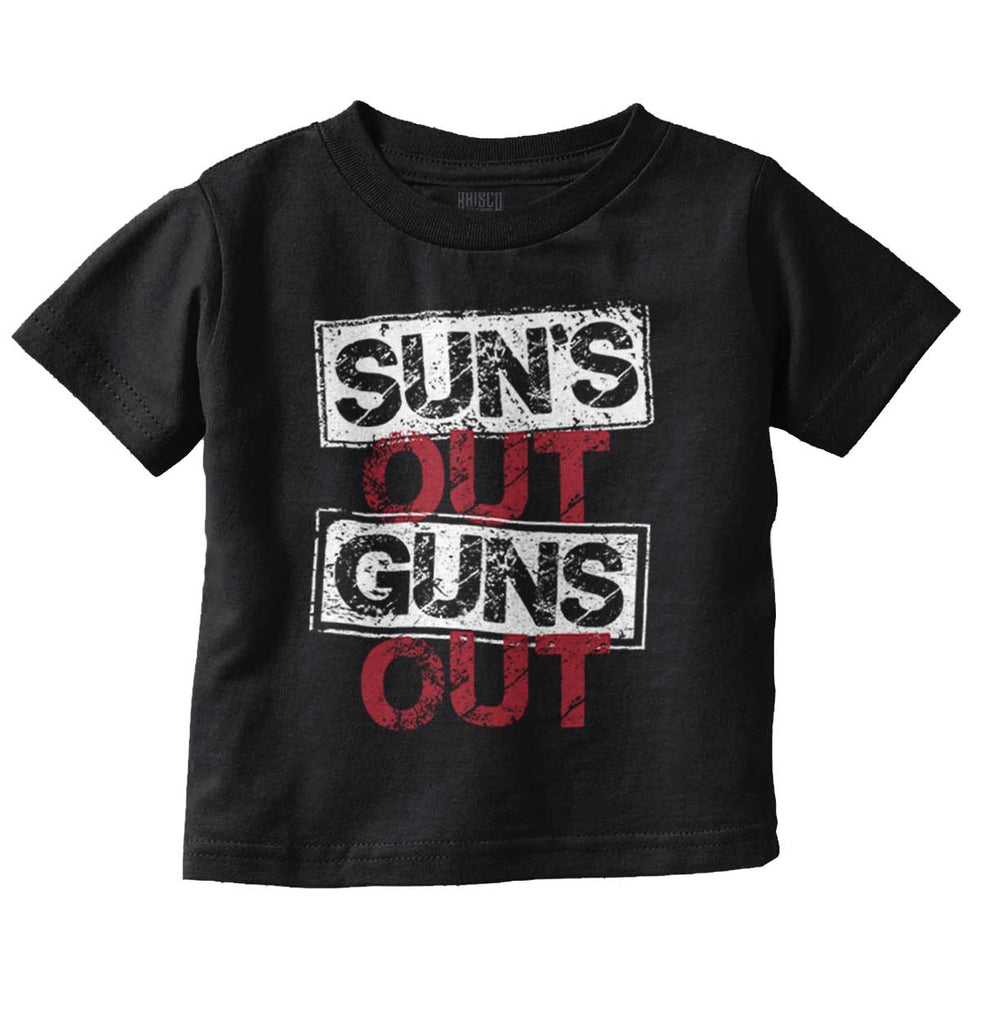 Guns Out Infant Toddler T Shirt-Direct To Garment Print-Brisco Baby
