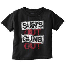 Guns Out Infant Toddler T Shirt-Direct To Garment Print-Brisco Baby