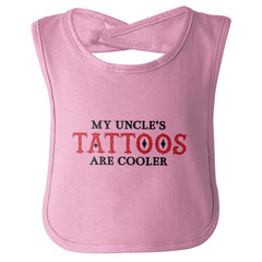 Uncle Tattoos Are Cooler Infant Baby Bib-Direct To Garment Print-Brisco Baby