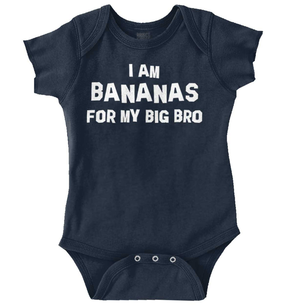 I Am Bananas For My Big Bro Romper Bodysuit-Direct To Garment Print-Brisco Baby