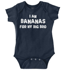 I Am Bananas For My Big Bro Romper Bodysuit-Direct To Garment Print-Brisco Baby