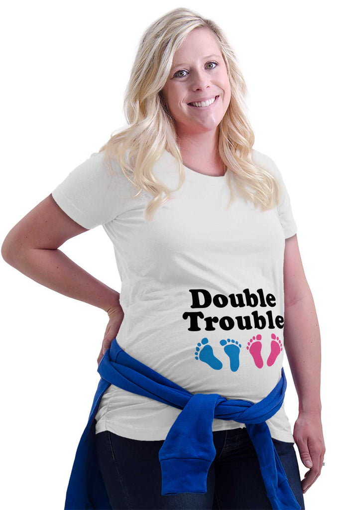 Double Touble Maternity T-Shirt-Direct To Garment Print-Brisco Baby