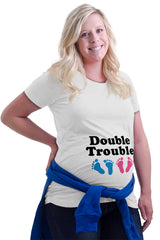 Double Touble Maternity T-Shirt-Direct To Garment Print-Brisco Baby