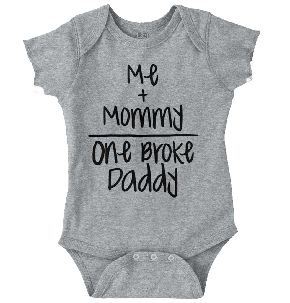One Broke Daddy Romper Bodysuit-Direct To Garment Print-Brisco Baby