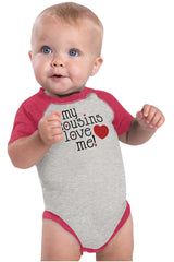 Cousins Love Me Raglan Romper Bodysuit-Direct To Garment Print-Brisco Baby