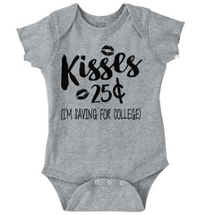 Kisses 25 Cents Romper Bodysuit-Direct To Garment Print-Brisco Baby