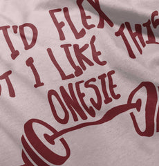 I'd Flex Baby Ruffled Trim Romper-Direct To Garment Print-Brisco Baby