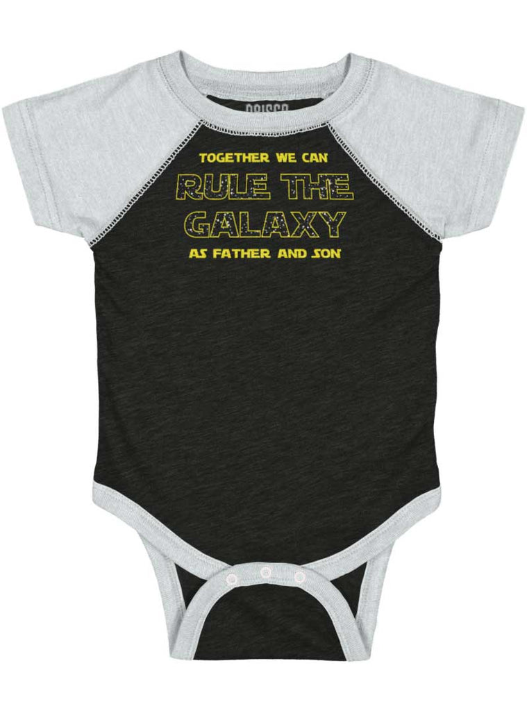 Rule The Galaxy Raglan Romper Bodysuit-Direct To Garment Print-Brisco Baby