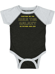 Rule The Galaxy Raglan Romper Bodysuit-Direct To Garment Print-Brisco Baby