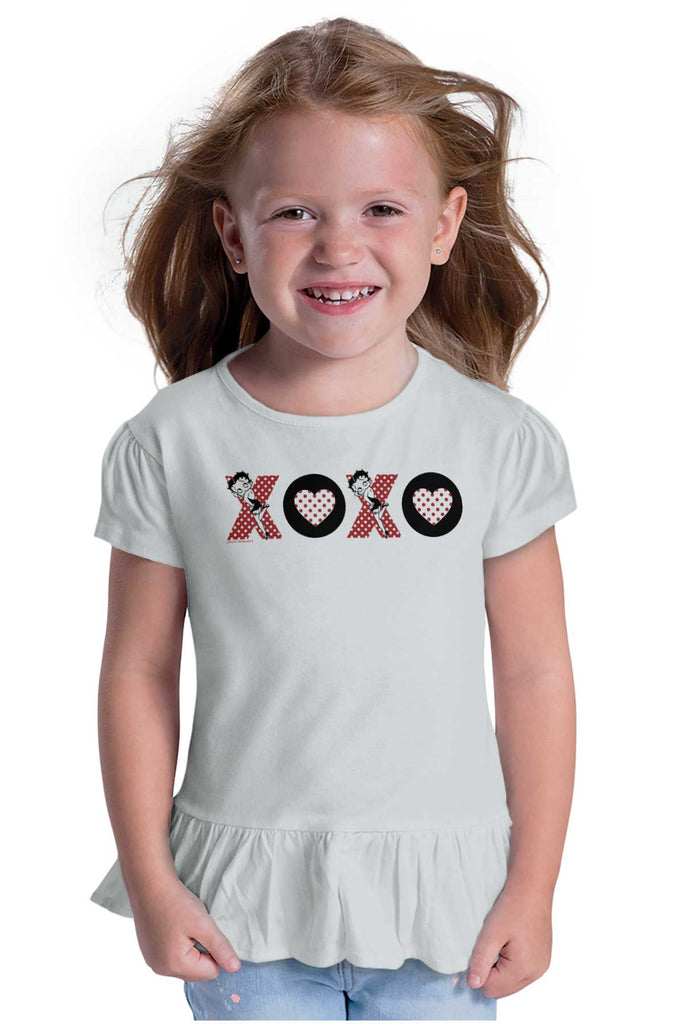 XOXO Toddler Ruffle Bottom Tee-Direct To Garment Print-Brisco Baby