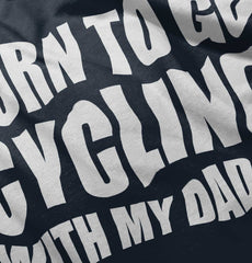Cycling With Daddy Ringer Romper Bodysuit-Direct To Garment Print-Brisco Baby