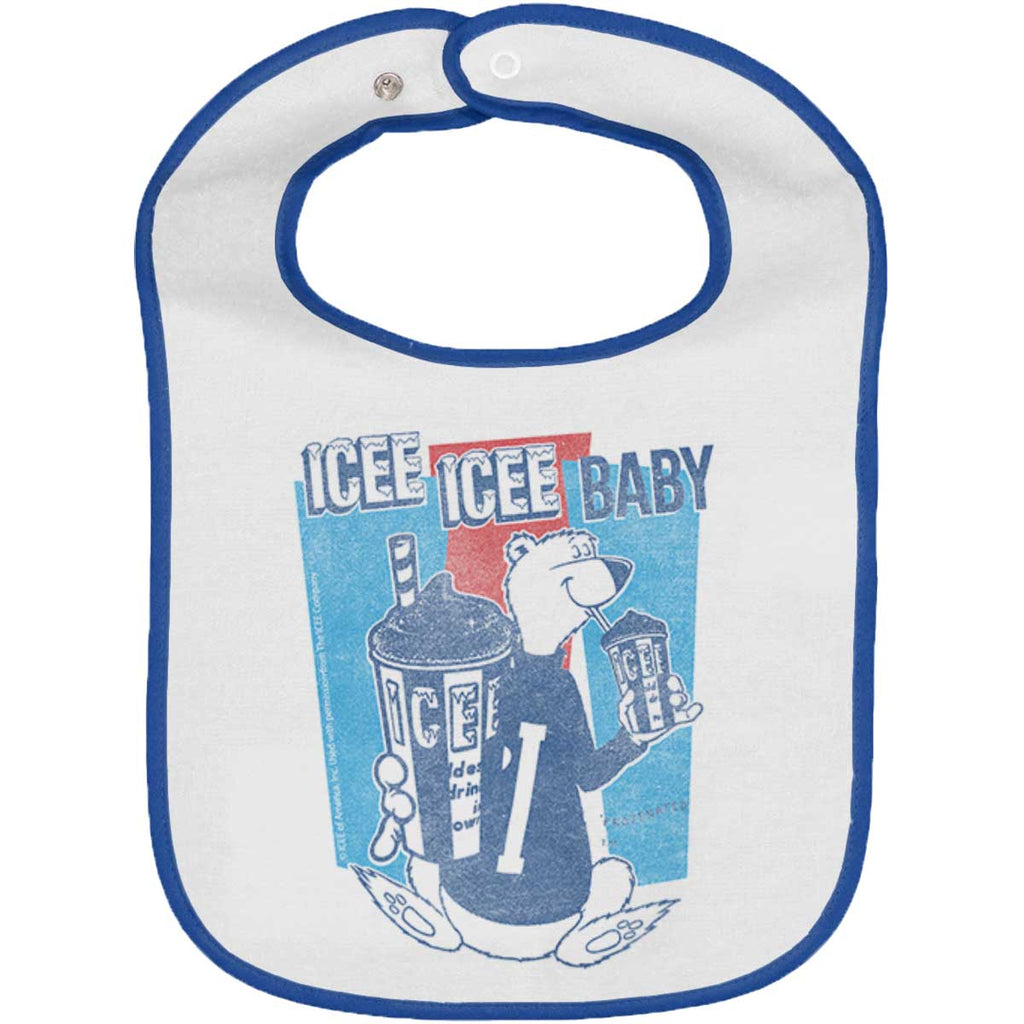 Polar Icee Baby Trimmed White Snap Bib-Direct To Garment Print-Brisco Baby