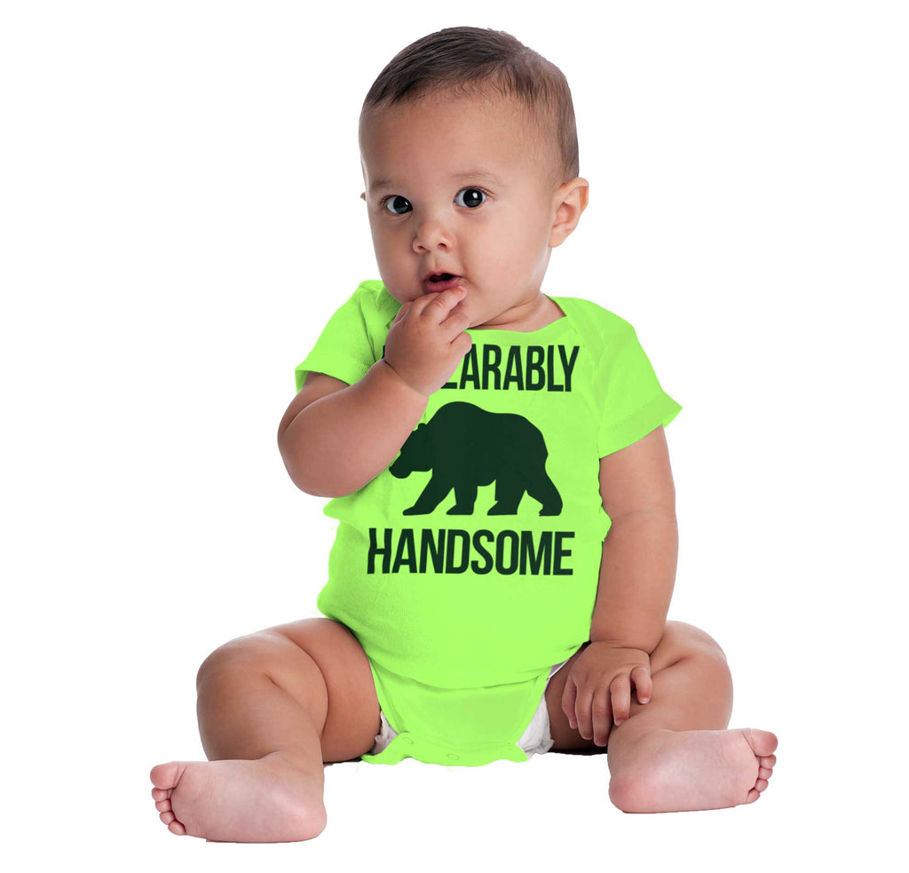 Unbearably Handsome Romper Bodysuit-Direct To Garment Print-Brisco Baby