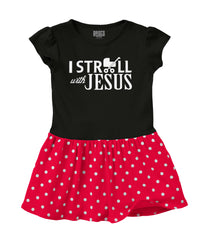 Stroll With Jesus Baby Polka Dot Skirt Dress-Direct To Garment Print-Brisco Baby