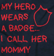 Hero Wears Badge Toddler Ruffled Trim T-Shirt-Direct To Garment Print-Brisco Baby