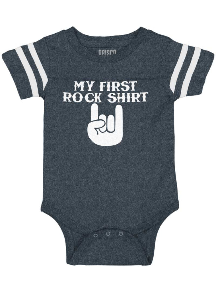Rock Shirt Football Romper Bodysuit-Direct To Garment Print-Brisco Baby