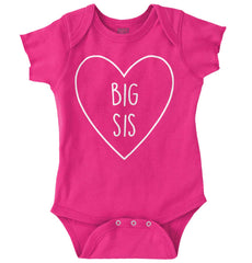 Big Sis Heart Romper Bodysuit-Direct To Garment Print-Brisco Baby