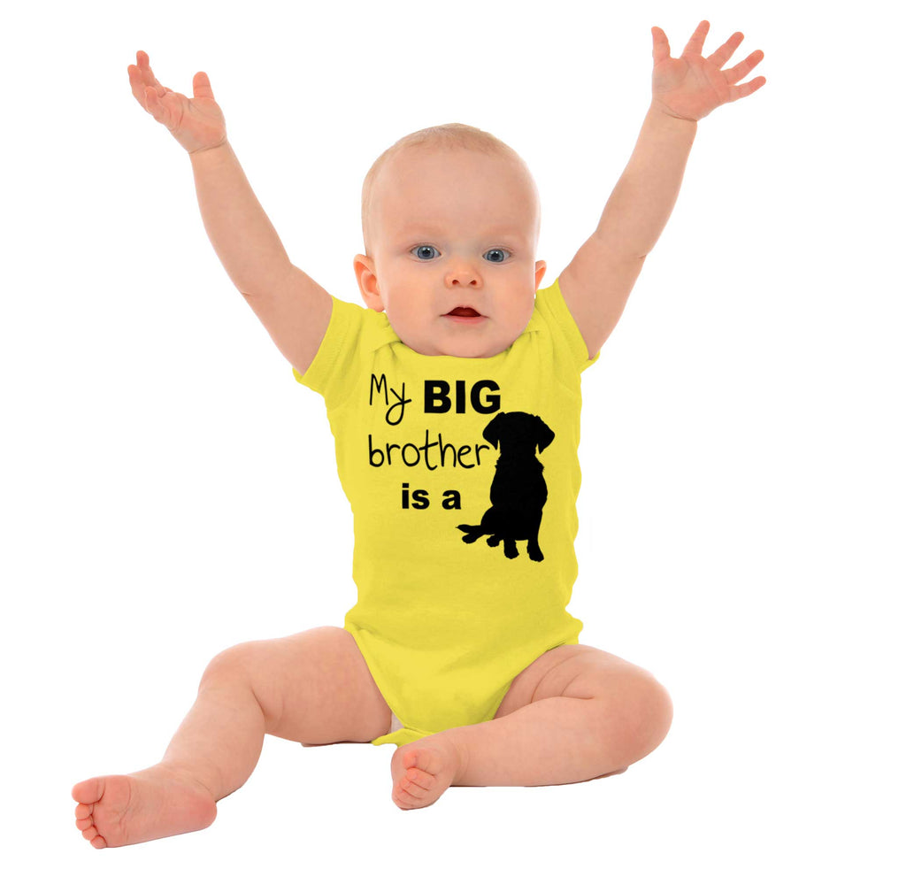 Brother is a Dog Romper Bodysuit-Direct To Garment Print-Brisco Baby