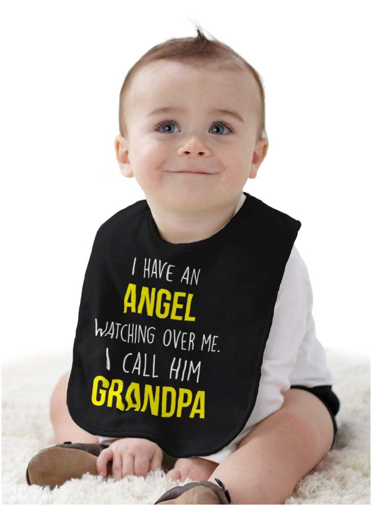 Grandpa Watching Over Me Infant Baby Bib-Direct To Garment Print-Brisco Baby