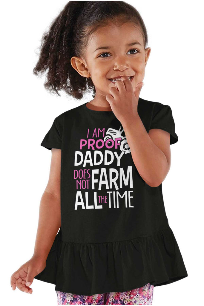 Farm All The Time Toddler Ruffle Bottom Tee-Direct To Garment Print-Brisco Baby