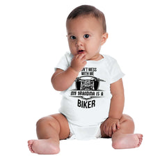 Biker Grandma Romper Bodysuit-Direct To Garment Print-Brisco Baby