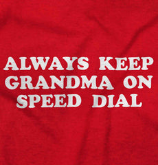 Always Keep Grandma Speed Dial Romper Bodysuit-Direct To Garment Print-Brisco Baby