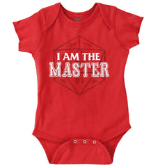 I Am The Master Dungeons Gamer Romper Bodysuit-Direct To Garment Print-Brisco Baby