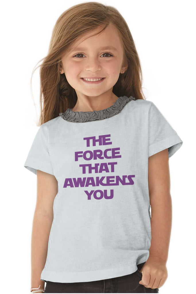 Force Awakens You Toddler Ruffled Trim T-Shirt-Direct To Garment Print-Brisco Baby