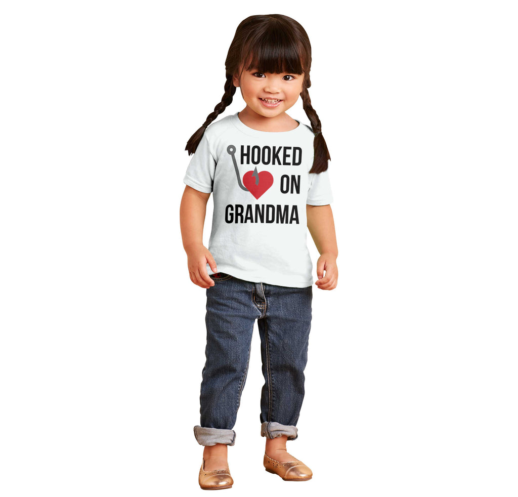 Hooked On Grandma Infant Toddler T Shirt-Direct To Garment Print-Brisco Baby