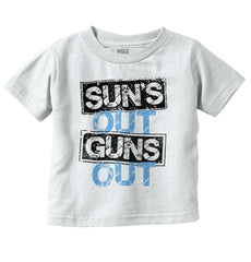 Guns Out Infant Toddler T Shirt-Direct To Garment Print-Brisco Baby