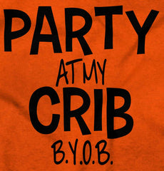 Party At My Crib Romper Bodysuit-Direct To Garment Print-Brisco Baby