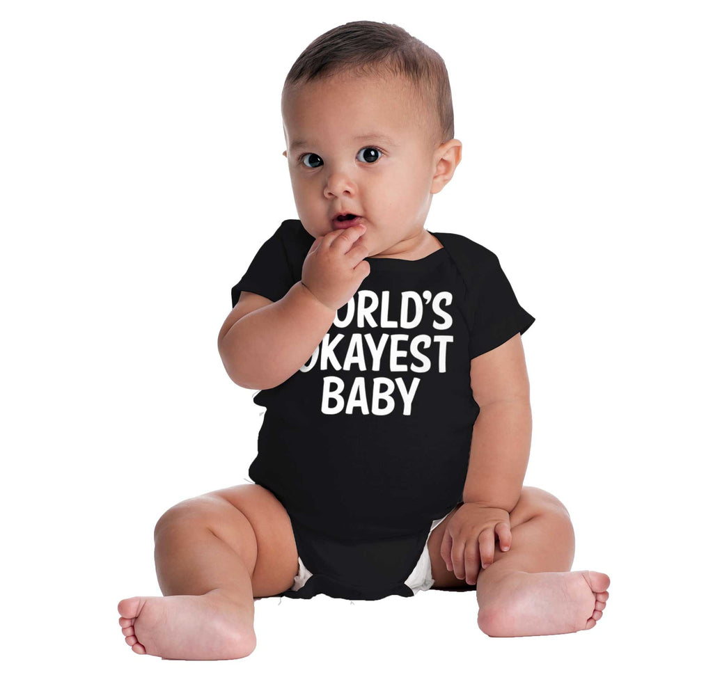 Okayest Baby Romper Bodysuit-Direct To Garment Print-Brisco Baby