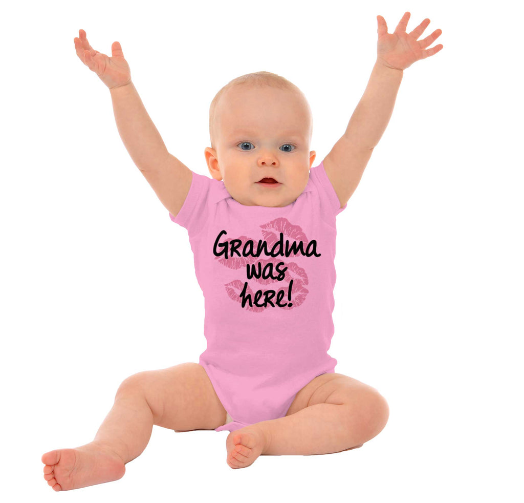 Grandma Was Here Romper Bodysuit-Direct To Garment Print-Brisco Baby