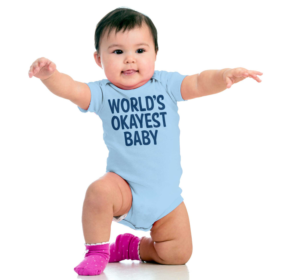 Okayest Baby Romper Bodysuit-Direct To Garment Print-Brisco Baby
