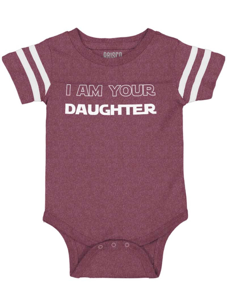 I Am Your Daughter Football Romper Bodysuit-Direct To Garment Print-Brisco Baby