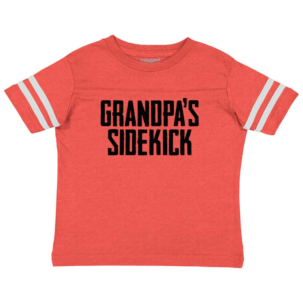 Grandpa's Sidekick Toddler Football Jersey Tee-Direct To Garment Print-Brisco Baby