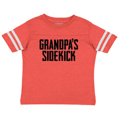 Grandpa's Sidekick Toddler Football Jersey Tee-Direct To Garment Print-Brisco Baby