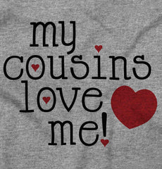 Cousins Love Me Raglan Romper Bodysuit-Direct To Garment Print-Brisco Baby